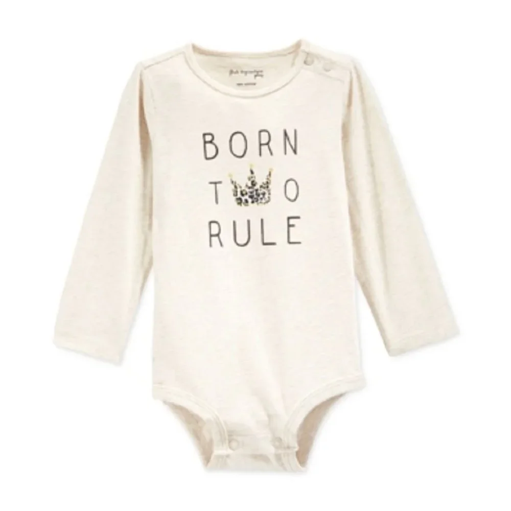 First Impressions Long Sleeve Born to Rule Bodysuit Baby Girl Size 24 Months